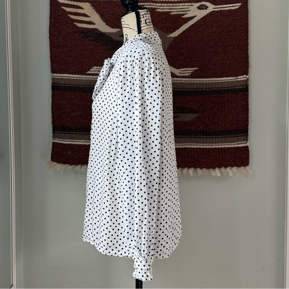 Vintage 80’s RUSS Polka-Dot Tie-Neck Blouse - Picture 3 of 10